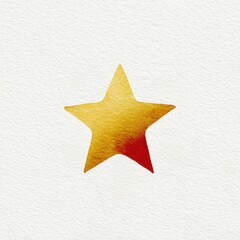 Golden star watercolor illustration.