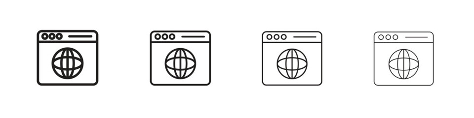 Browser icon outline symbol. Editable Stroke collection.