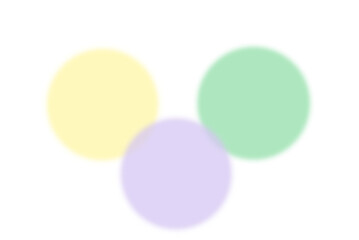 Pastel blurred circles in yellow, mint, lavender on white. Modern, minimal abstract background for design, social media, branding, templates, and overlays.