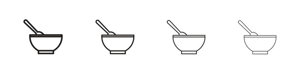 Cereal icon outline symbol. Editable Stroke collection.