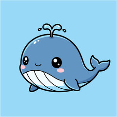 Adorable Whale A Charming Cartoon Illustration for Ocean Lovers