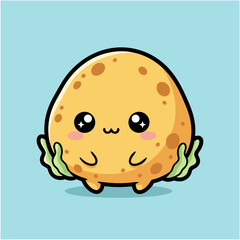 Adorable Cartoon Potato Character Happy, Cute, and Friendly Illustrated Concept
