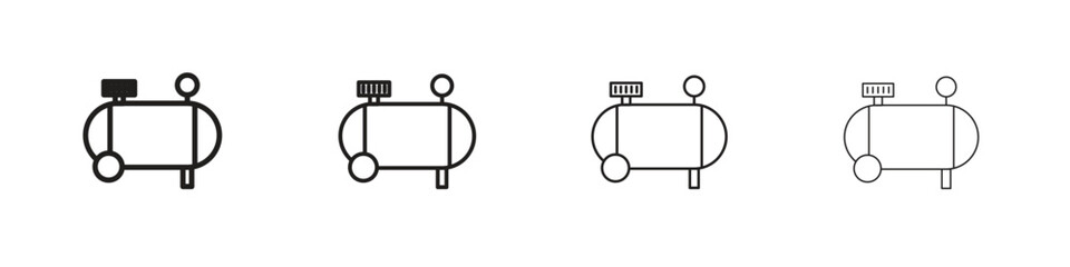 Compressor icon outline symbol. Editable Stroke collection.