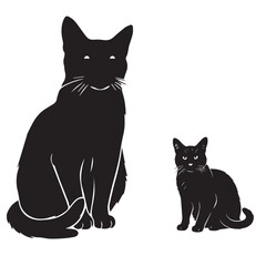 Adorable Domestic Cat Sitting and Looking Curiously at Camera