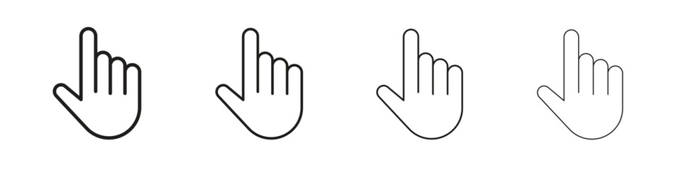 Obraz premium Cursor hand icon outline symbol. Editable Stroke collection.