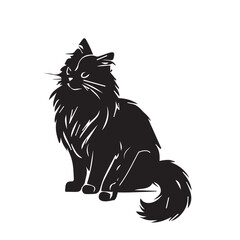 Adorable Domestic Cat Sitting and Looking Curiously at Camera