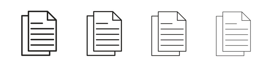 Documents icon outline symbol. Editable Stroke collection.