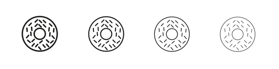 Doughnut icon outline symbol. Editable Stroke collection.