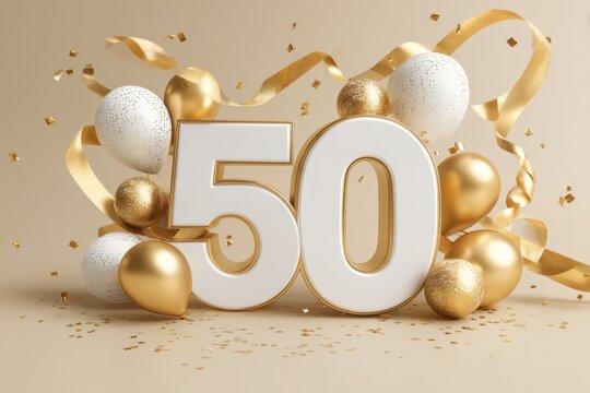 Elegant Golden Celebration Theme for 50th Birthday Festivity