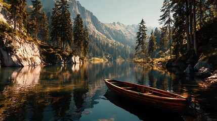 Obraz premium boat on the lake
