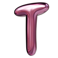 Alphabet number and symbol 3d word render Pink Glossy Metallic Tubular Symbol
