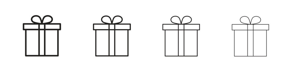 Gift boxes icon outline symbol. Editable Stroke collection.