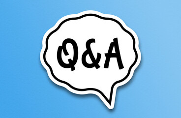 Question And Answer chat bubble on blue background