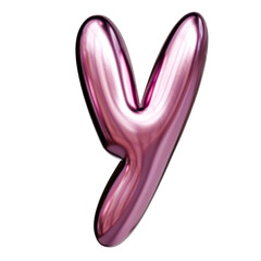 Alphabet number and symbol 3d word render Pink Glossy Metallic Tubular Symbol