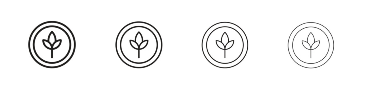 High fiber food icon outline symbol. Editable Stroke collection.