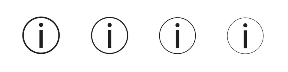 Info icon outline symbol. Editable Stroke collection.