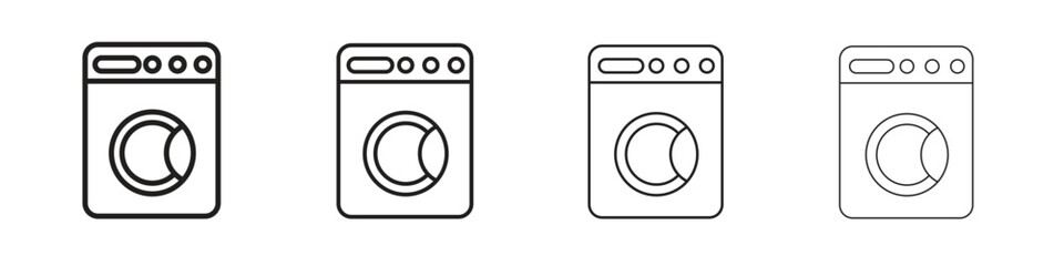 Laundry icon outline symbol. Editable Stroke collection.