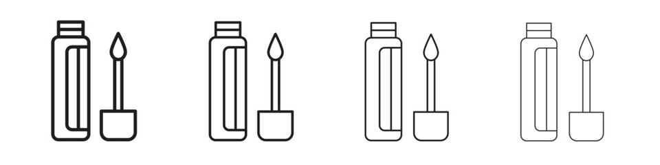 Lip gloss icon outline symbol. Editable Stroke collection.