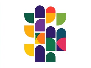 Abstract Colorful Geometric Composition