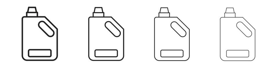 liquid detergent icon outline symbol. Editable Stroke collection.