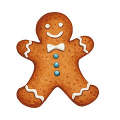 Watercolor-style Christmas cookie illustration