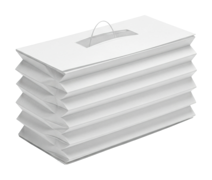 Creative paper storage box home office product showcase isolated on transparent background