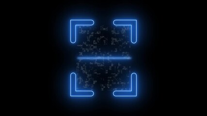 QR code scanning concept. Abstract blue color neon QR code scanner. Scanline animation futuristic technology concept. - Powered by Adobe