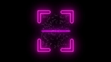 QR code scanning concept. Abstract pink color neon QR code scanner. Scanline animation futuristic technology concept. - Powered by Adobe
