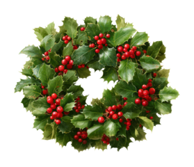 Festive christmas wreath decoration home holiday isolated on transparent background