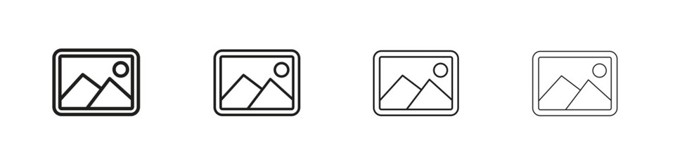 Picture icon outline symbol. Editable Stroke collection.