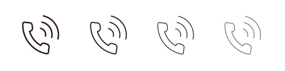 Phone icon outline symbol. Editable Stroke collection.