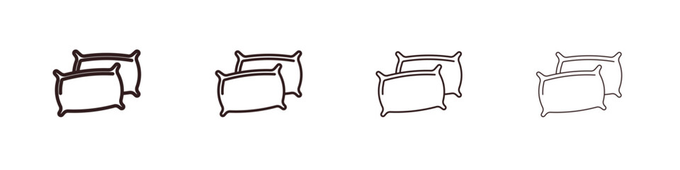 Pillow icon outline symbol. Editable Stroke collection.