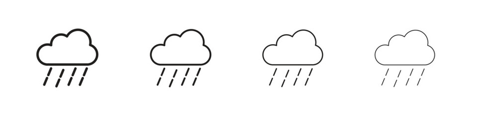 Rainy icon outline symbol. Editable Stroke collection.