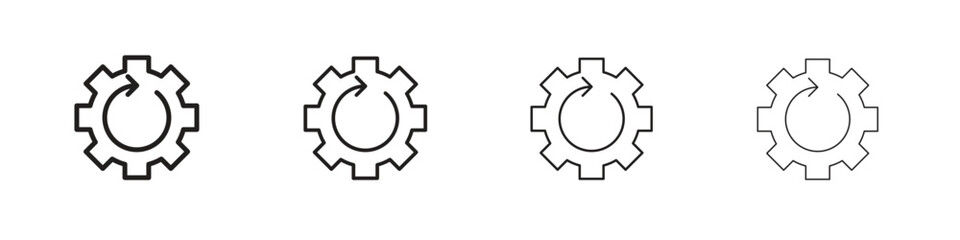 Recovery gear icon outline symbol. Editable Stroke collection.