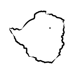 Zimbabwe map, vector sketch