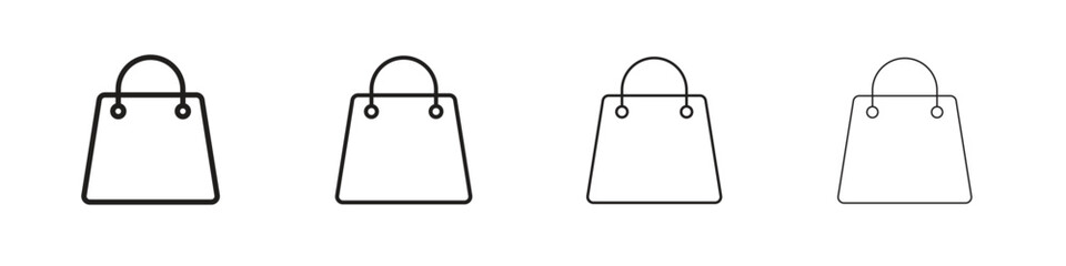 Shopping bag icon outline symbol. Editable Stroke collection.