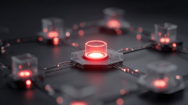 a futuristic, clean, and professional infographic-style illustration that represents Qognix Core, an AI system that translates natural language instructions into executable autonomy for robots
