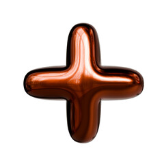 Obraz premium Alphabet number and symbolCopper Glossy Metallic Tubular Symbol