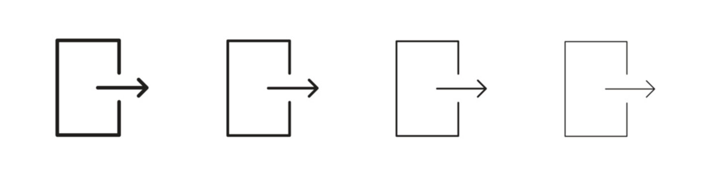 Sign out icon outline symbol. Editable Stroke collection.