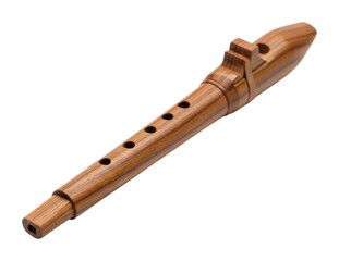 Naklejka premium Crafting traditional wooden flute artisan workshop product showcase isolated on transparent background