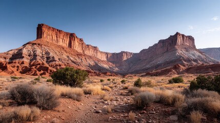 Fototapeta premium Dramatic landscape of the canyons and mesas in Capitol Reef National Park