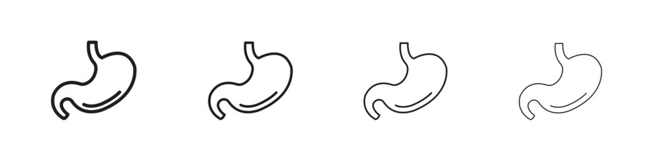 Stomach icon outline symbol. Editable Stroke collection.