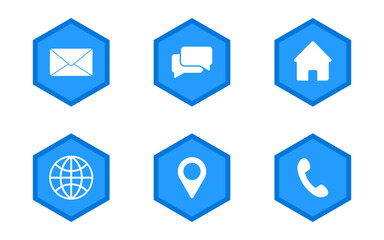Minimal Contact Icons .Mail, Phone, Location, and Web Symbols.