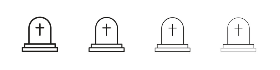Tombstone icon outline symbol. Editable Stroke collection.