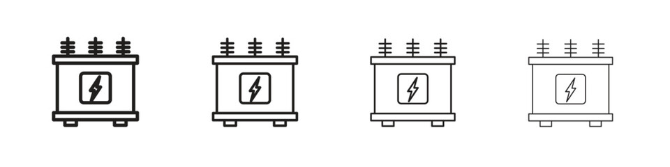 Transformer icon outline symbol. Editable Stroke collection.
