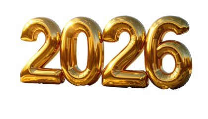 golden year 2026, gold metallic glossy, isolated, new year and Sylvester, wealth luxury and rich as golden colored, changes and success, silver golden