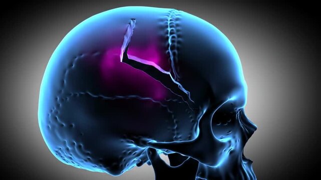 Animated Skull Fracture Visualization Medical Illustration of Head Trauma