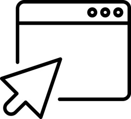 Web Browser Or Window Cursor Interaction Icon Line Art