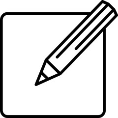 Pencil Edit Document - Flat Vector Line Art Icon