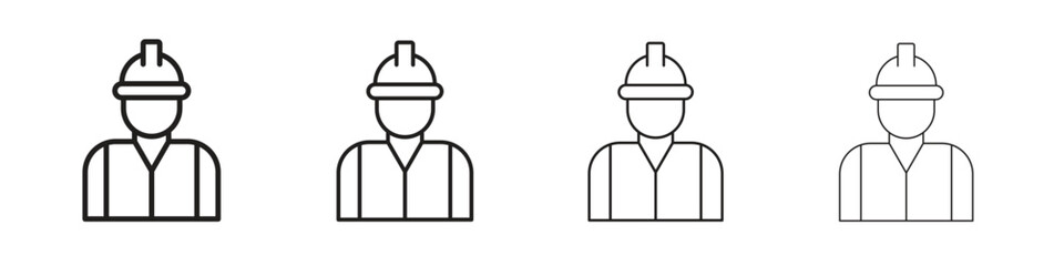 Worker icon outline symbol. Editable Stroke collection.